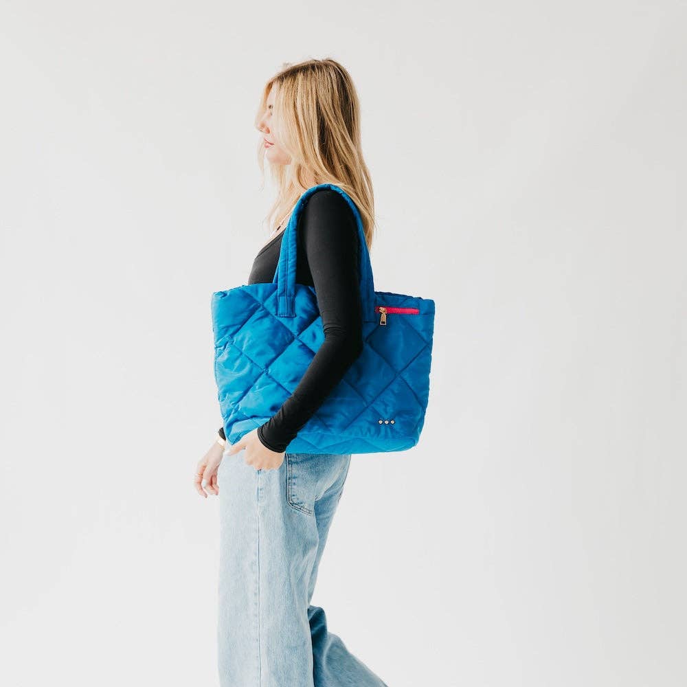 Presley Puffer Quilted Tote Bag With Pouch-How Cute is That? Boutique
