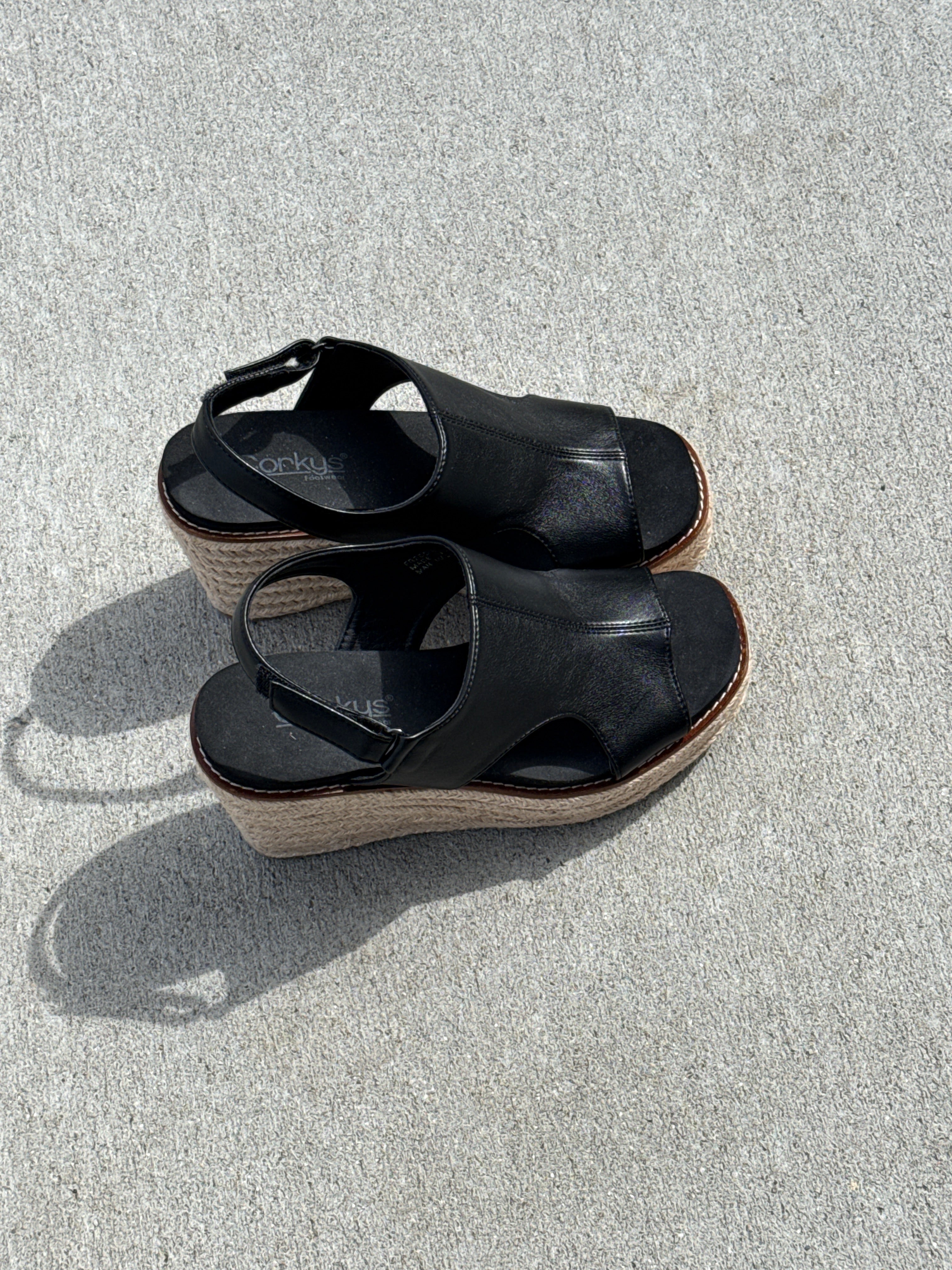 Corky's Black Wedges-How Cute is That? Boutique