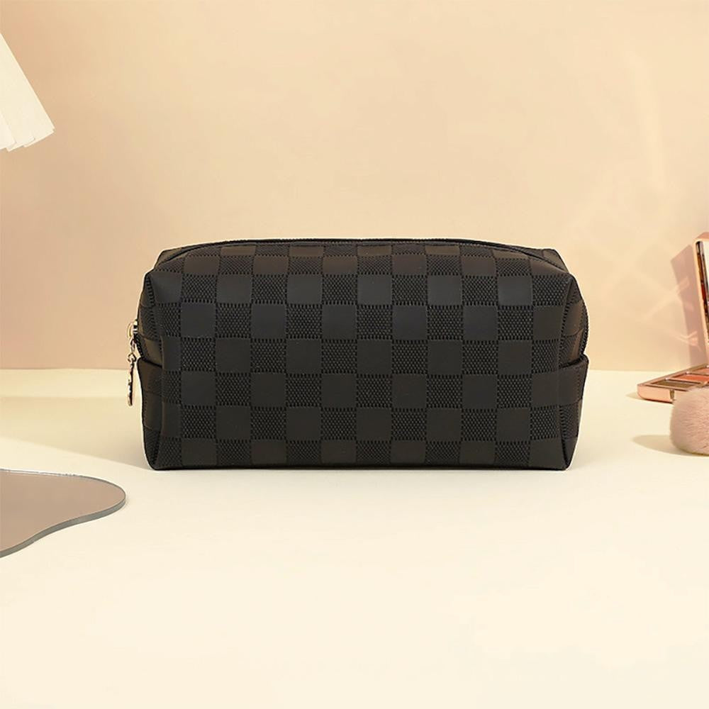 Vegan Leather Checker Pouch-How Cute is That? Boutique