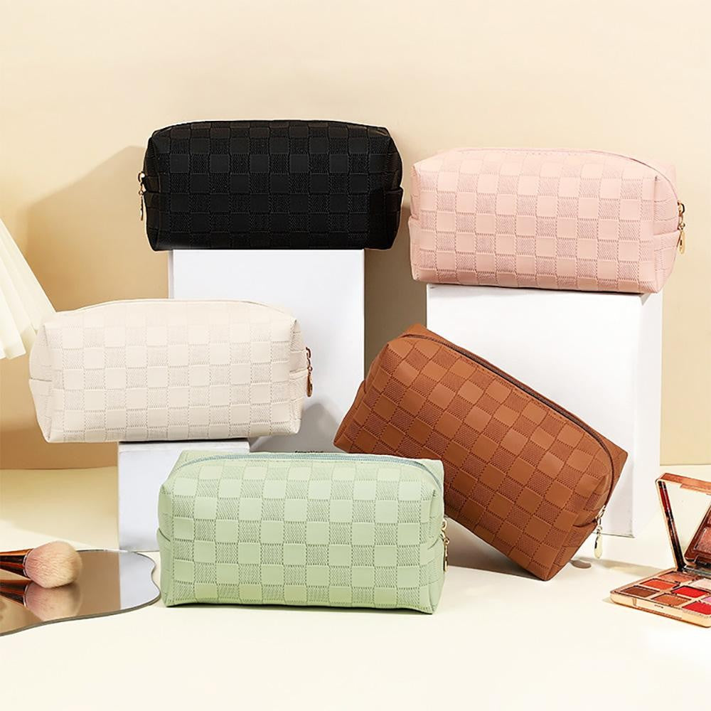 Vegan Leather Checker Pouch-How Cute is That? Boutique