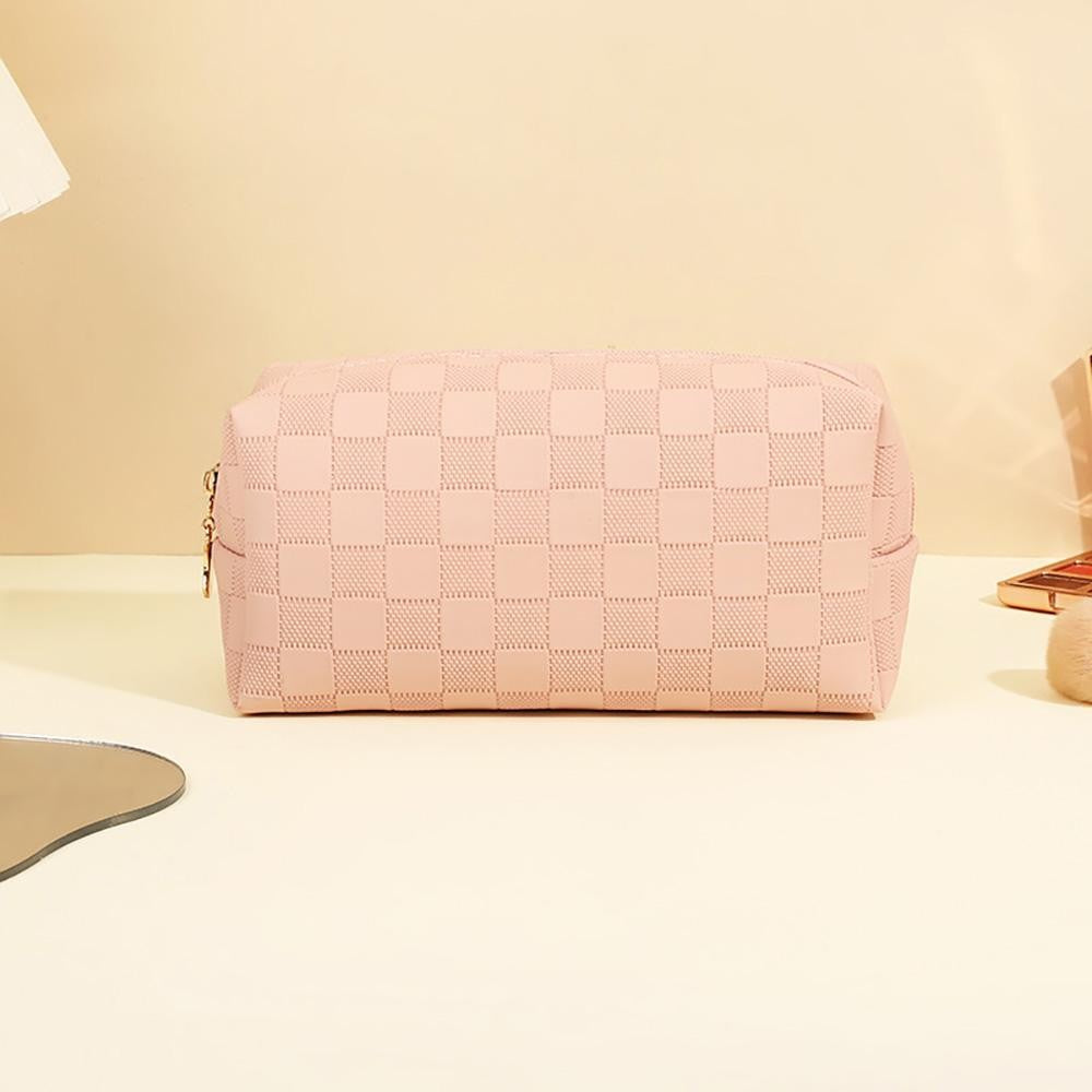 Vegan Leather Checker Pouch-How Cute is That? Boutique