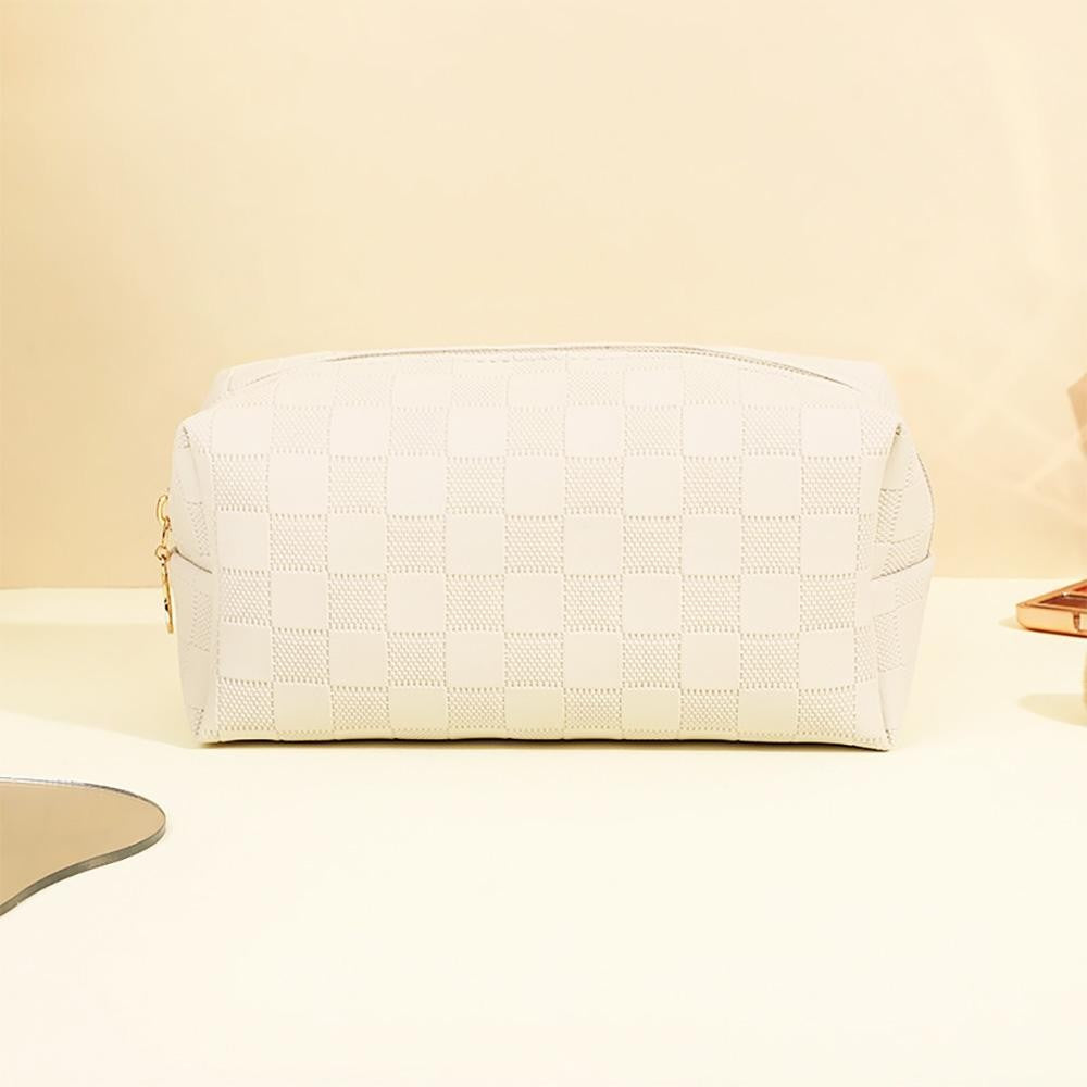 Vegan Leather Checker Pouch-How Cute is That? Boutique