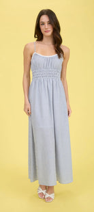 Navy Stripe Maxi Dress-How Cute is That? Boutique
