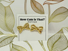 Gold Bow Earrings-How Cute is That? Boutique