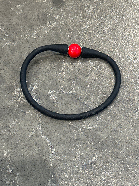 Black with red bead Game day bracelet