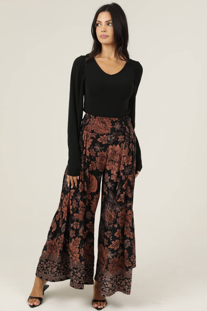 WIDE LEG PRINTED PANTS