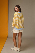 PT18907 Striped Relaxed Fit Pullover-How Cute is That? Boutique