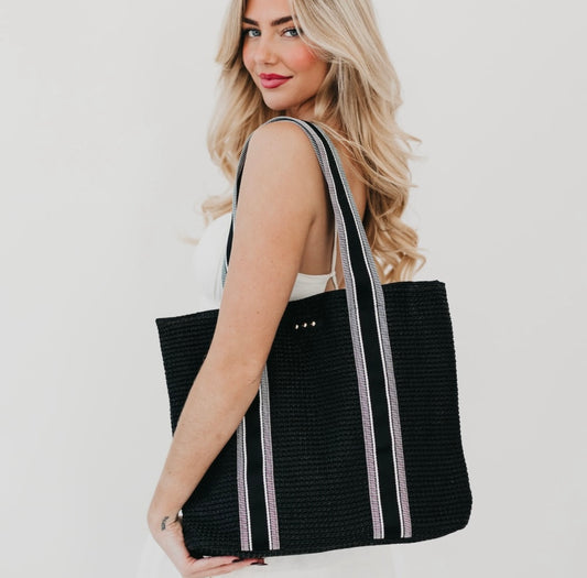 Ruby Raffia Tote Bag