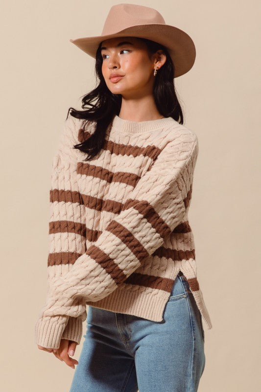 Stripe Cable Knit sweater