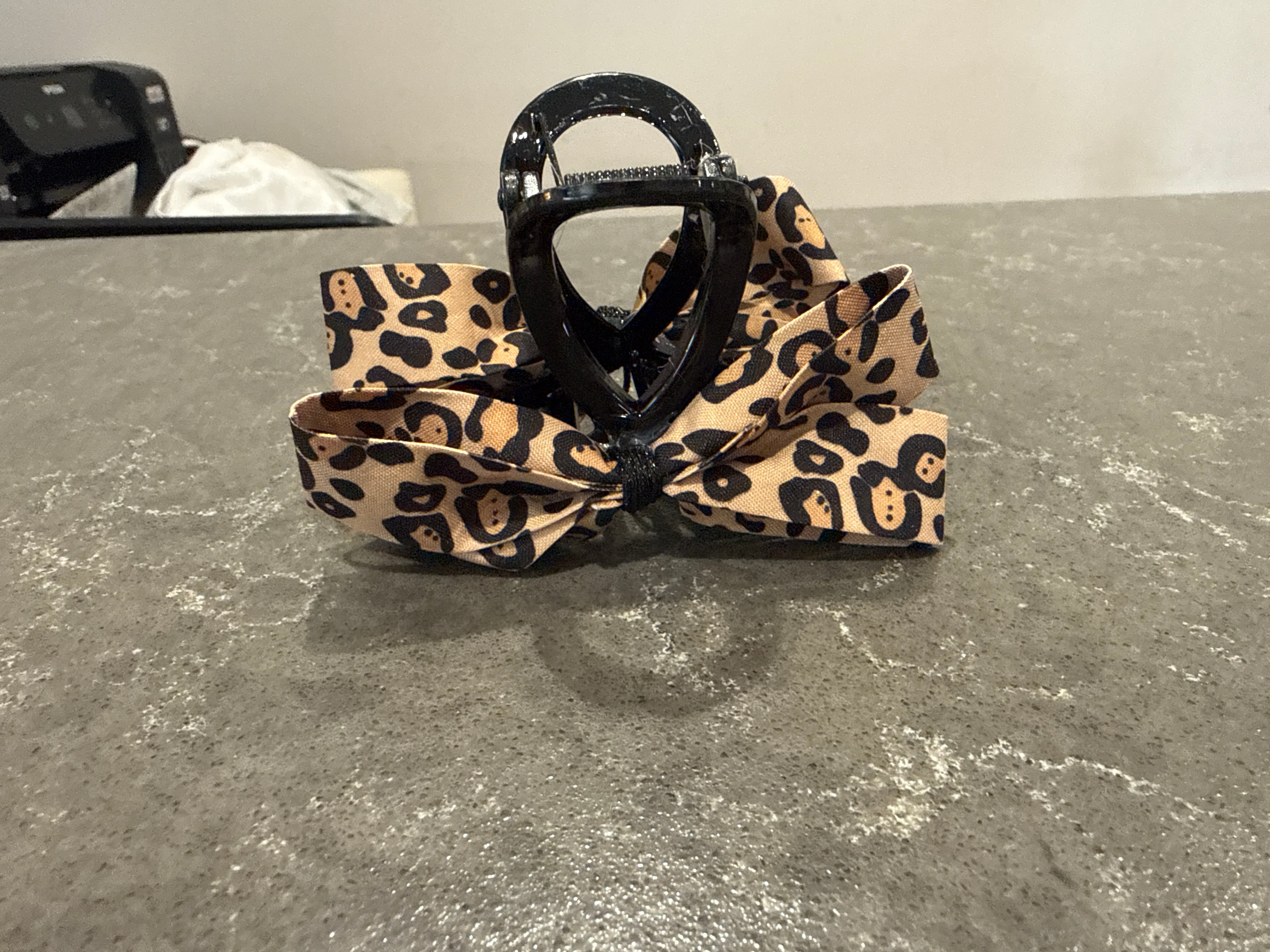 Leopard Bow Hair Claw small-How Cute is That? Boutique