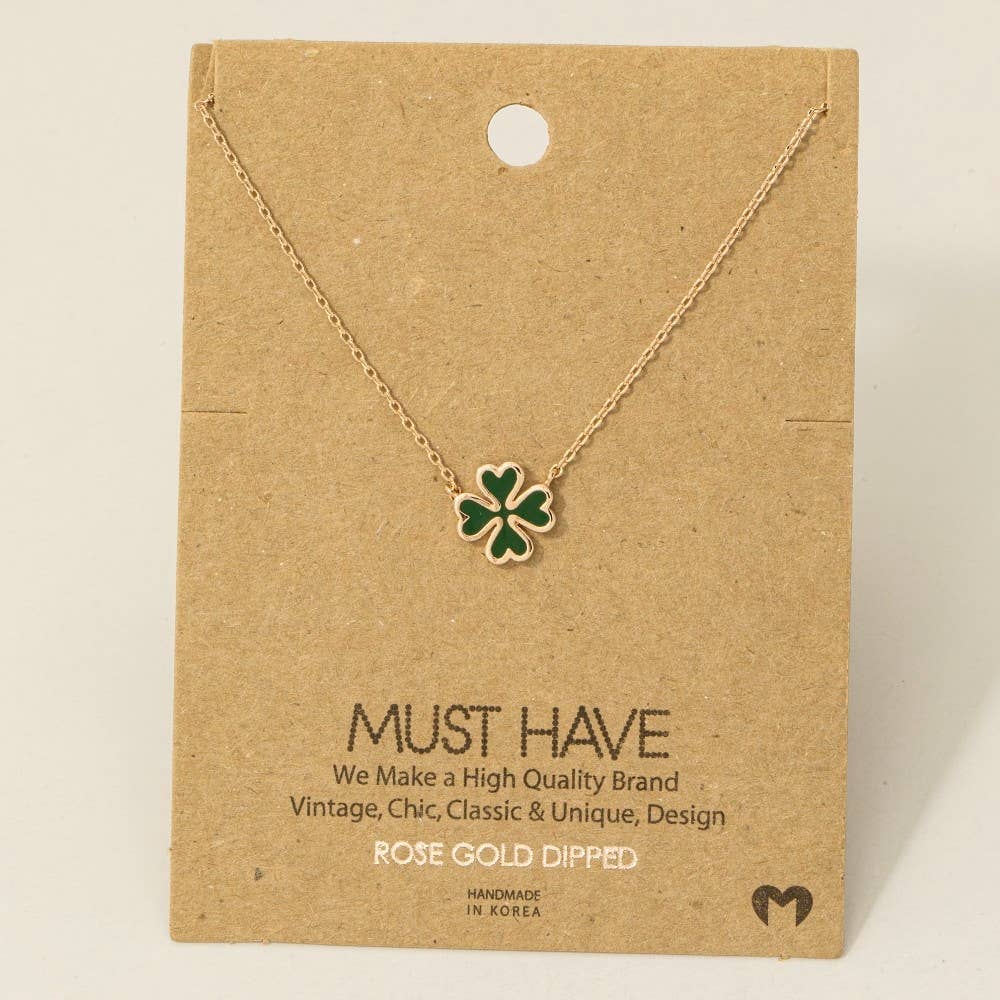 Green Clover Charm Necklace-How Cute is That? Boutique