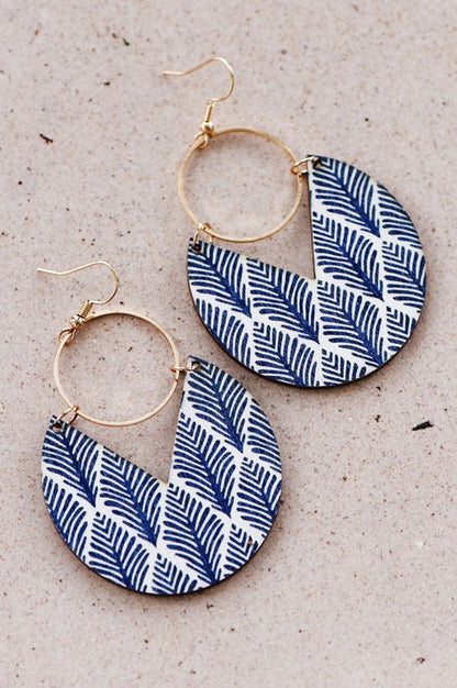 Boho Painted Wood Earrings