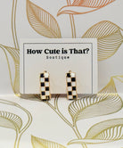 Black & White Checkered Square Hoops-How Cute is That? Boutique