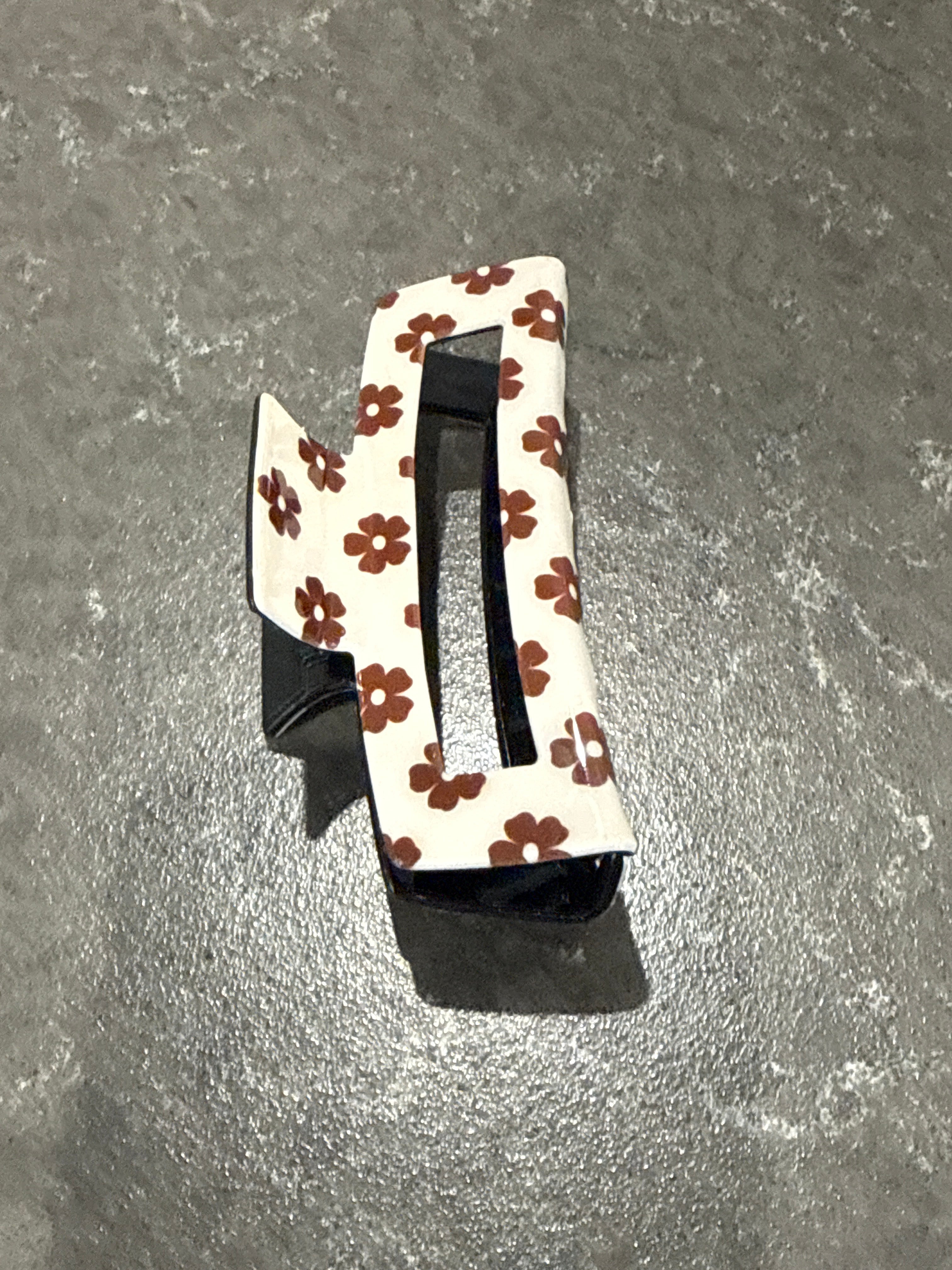 Brown Flowers Hair Claw-How Cute is That? Boutique