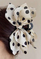 Polka Dot Bow Hair Claw- large-How Cute is That? Boutique