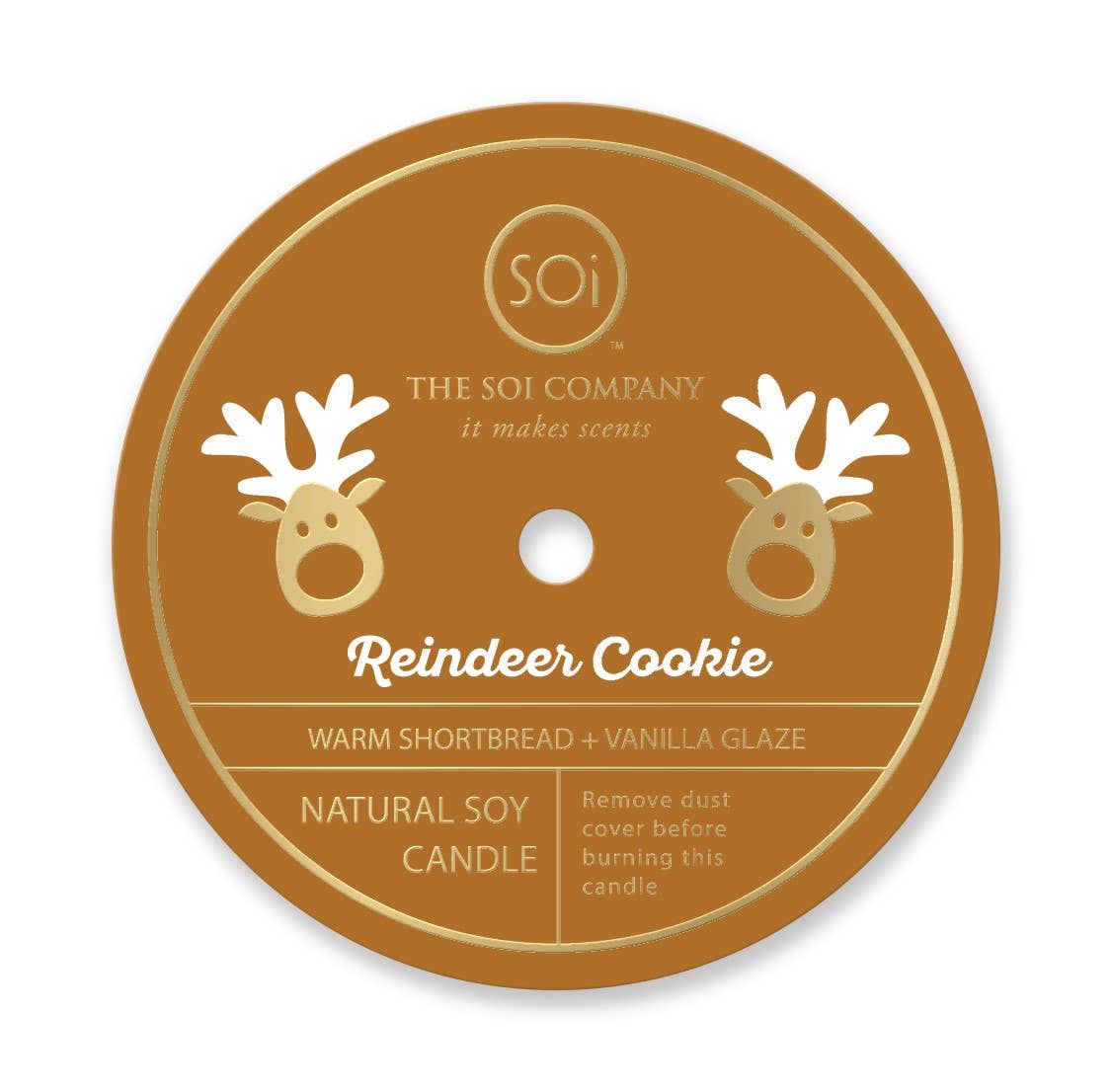 Reindeer Cookie Holiday Confetti Icon 12oz Candle