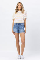 Judy Blue High-Rise Distressed Cutoff Shorts-How Cute is That? Boutique