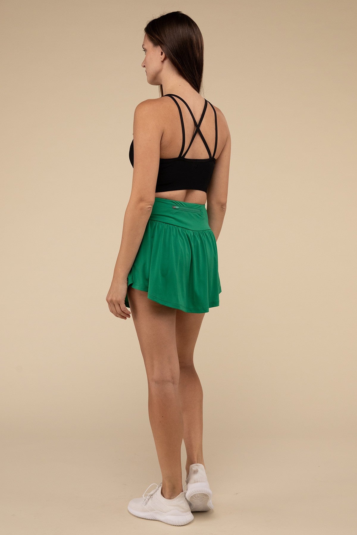 Wide Band Tennis Skirt with Zippered Back Pocket-How Cute is That? Boutique