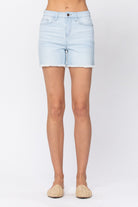 HIGH WAIST BLEACH LIGHT CUT OFF SHORTS-How Cute is That? Boutique