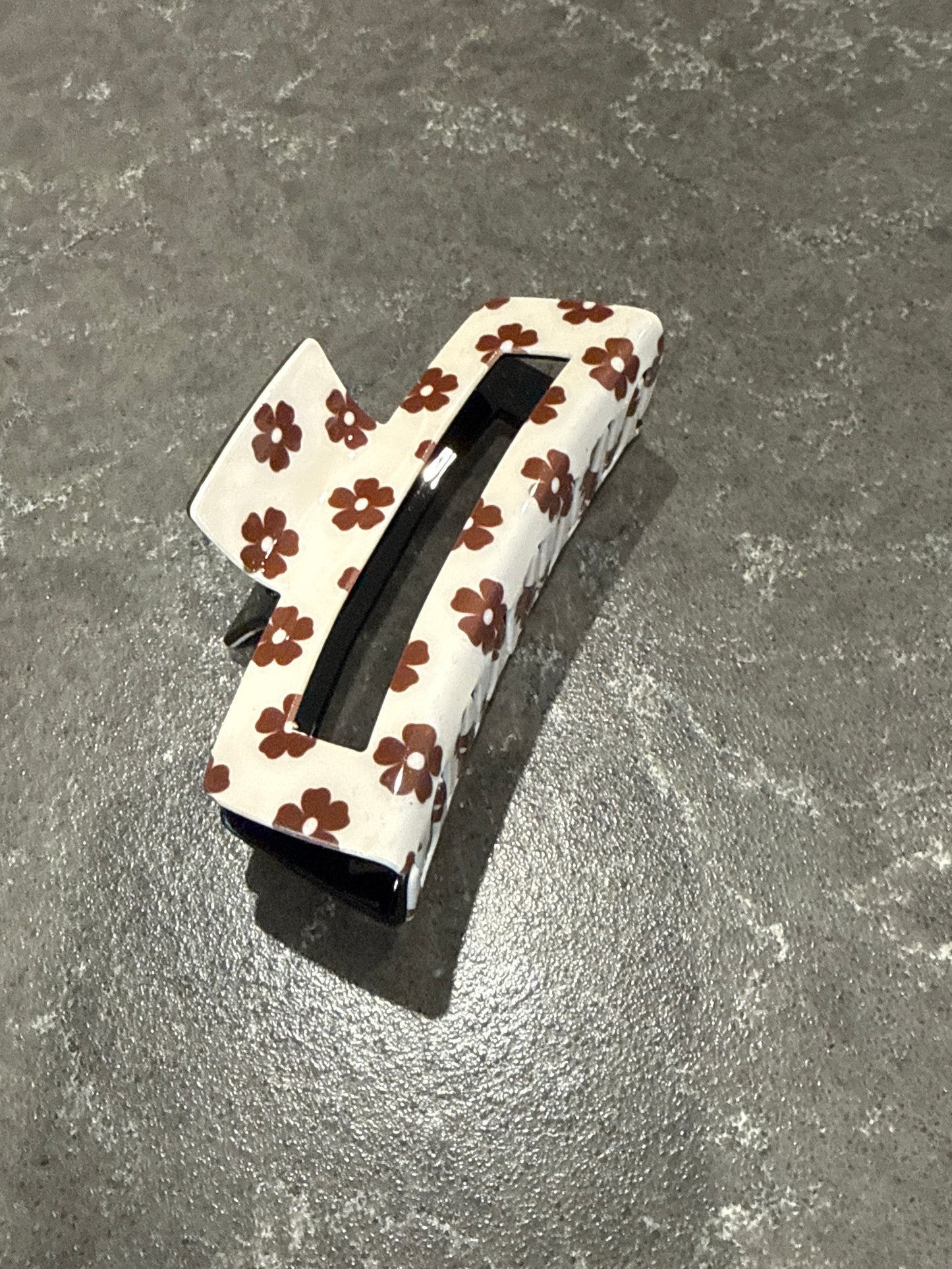 Brown Flowers Hair Claw