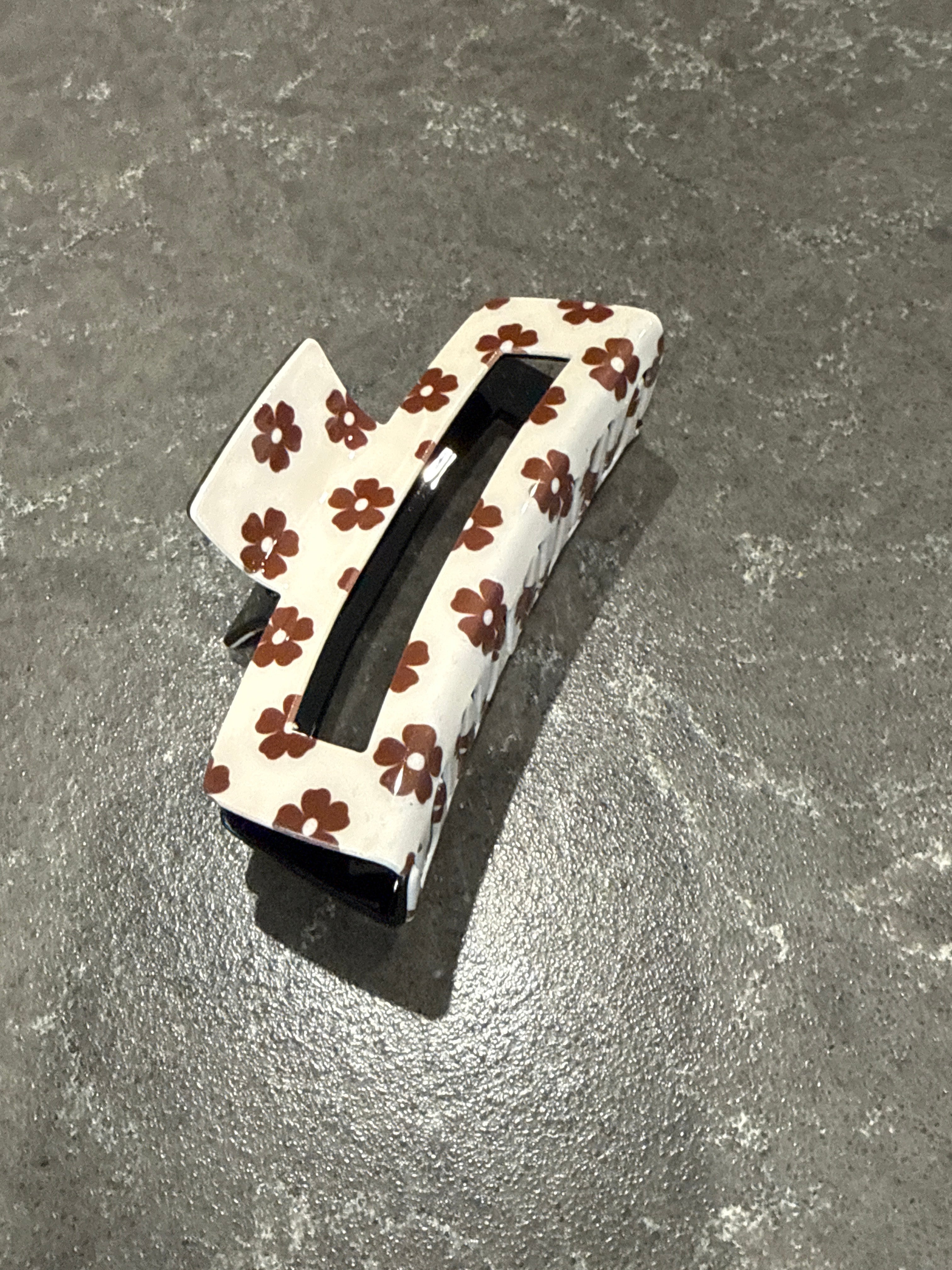 Brown Flowers Hair Claw-How Cute is That? Boutique