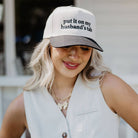 Put It On My Husband's Tab Wholesale Two-Toned Vintage Hat-How Cute is That? Boutique