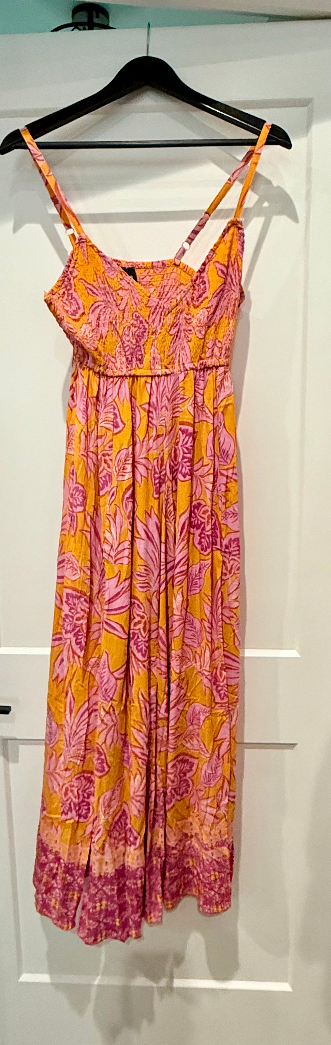 Pink and Orange Floral Maxi Dress-How Cute is That? Boutique