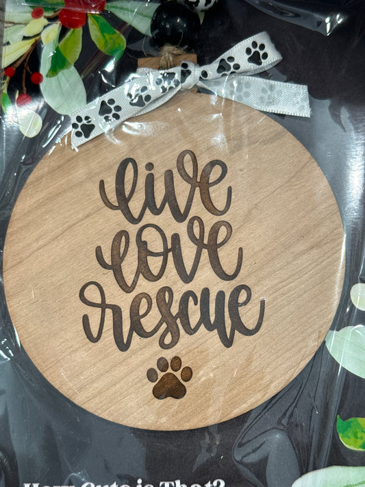 Live love Rescue Pet Ornament