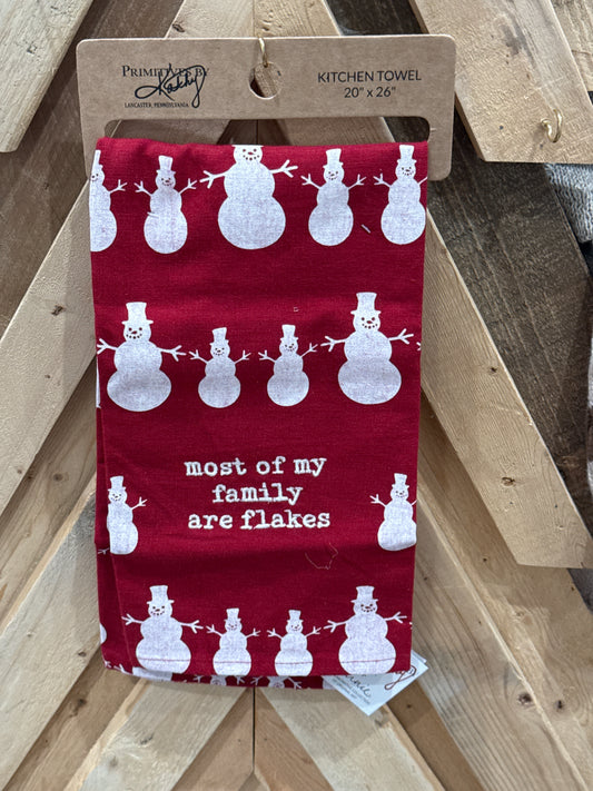 Most of My Family are Flakes Christmas Kitchen Towel