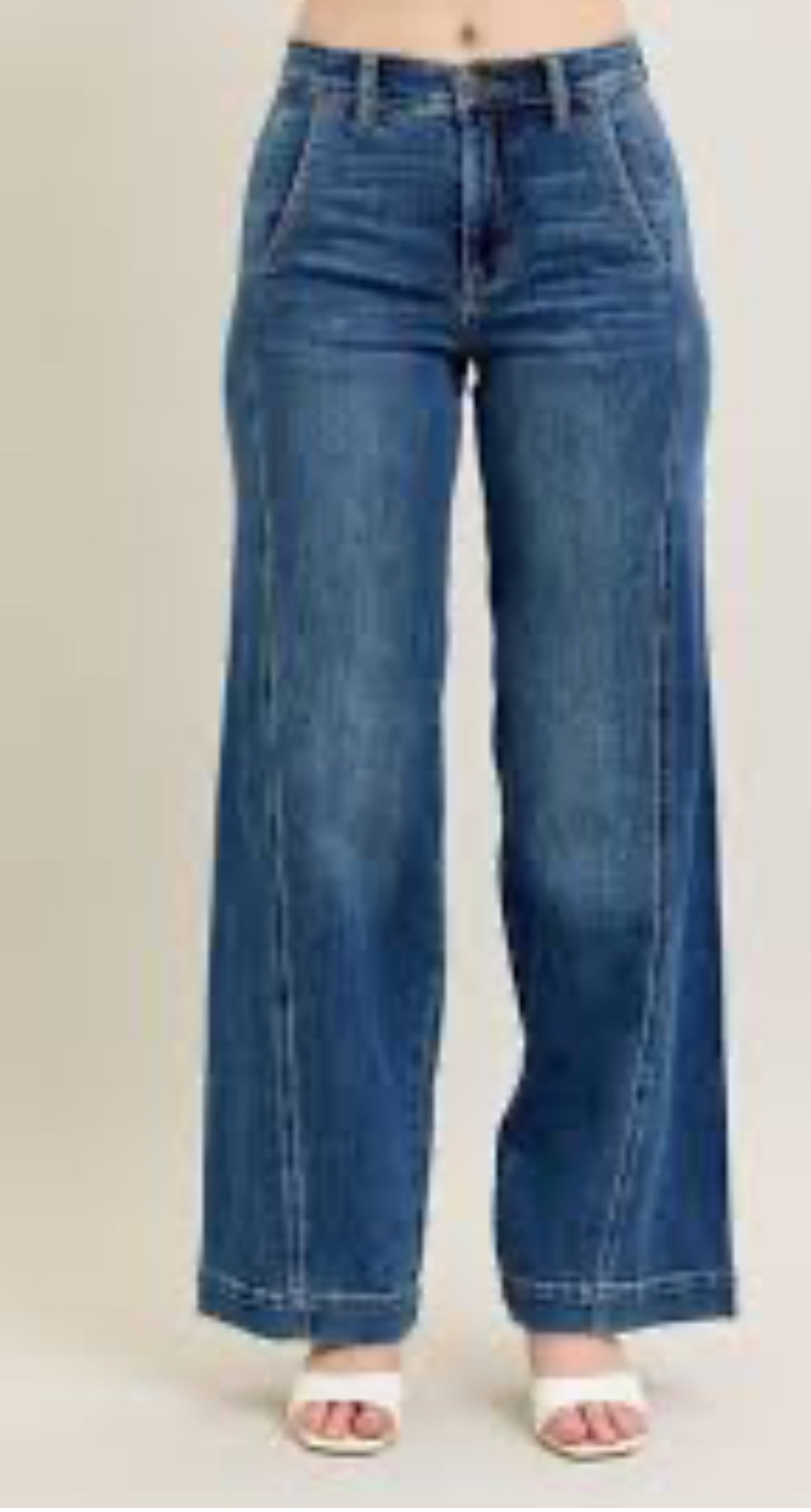High Waist Wide Leg Trouser Denim-How Cute is That? Boutique