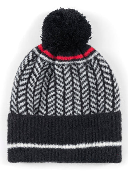 Bowie Winter Hat in black & red