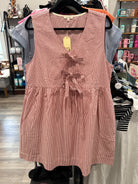 Red Stripe Bow Dress-How Cute is That? Boutique