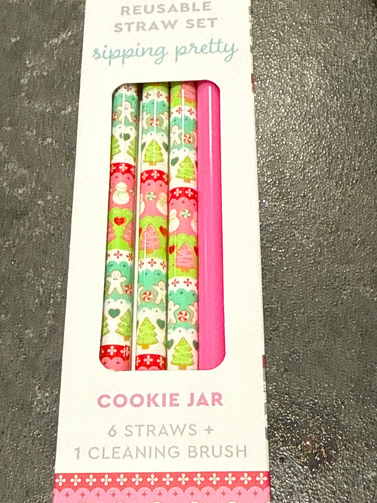 Christmas Cookie Jar STRAW SET by SWIG