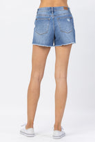Judy Blue High-Rise Distressed Cutoff Shorts-How Cute is That? Boutique