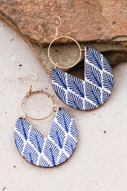 Boho Painted Wood Earrings