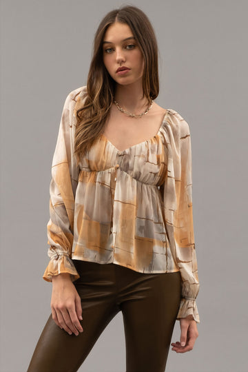 MULTICOLOR PEASANT BLOUSE