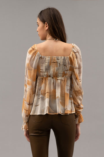 MULTICOLOR PEASANT BLOUSE-How Cute is That? Boutique