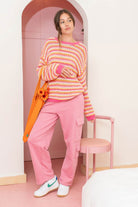 MULTICOLOR KNIT PULLOVER SWEATER-How Cute is That? Boutique