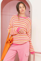 MULTICOLOR KNIT PULLOVER SWEATER-How Cute is That? Boutique