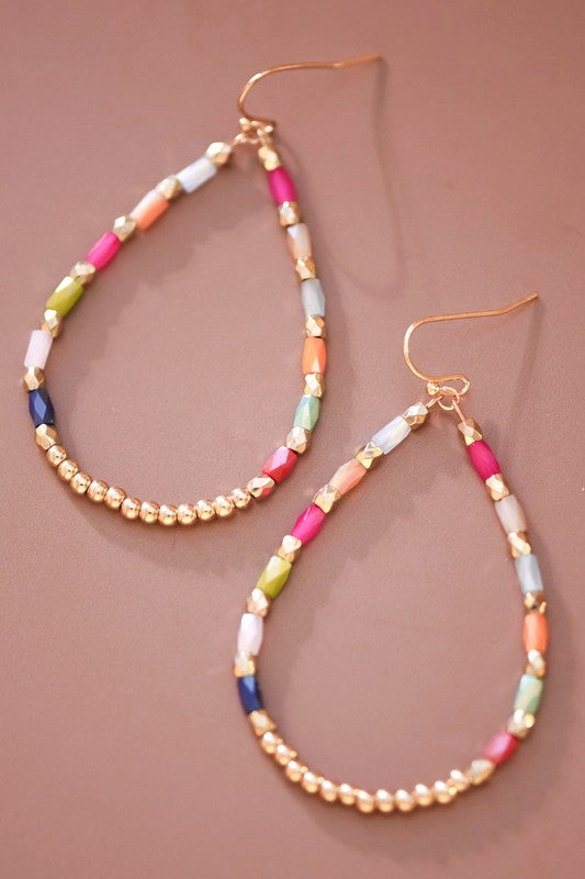 Multicolor Beaded hoop Earrings