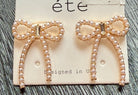 Pearl Bow Earrings-How Cute is That? Boutique