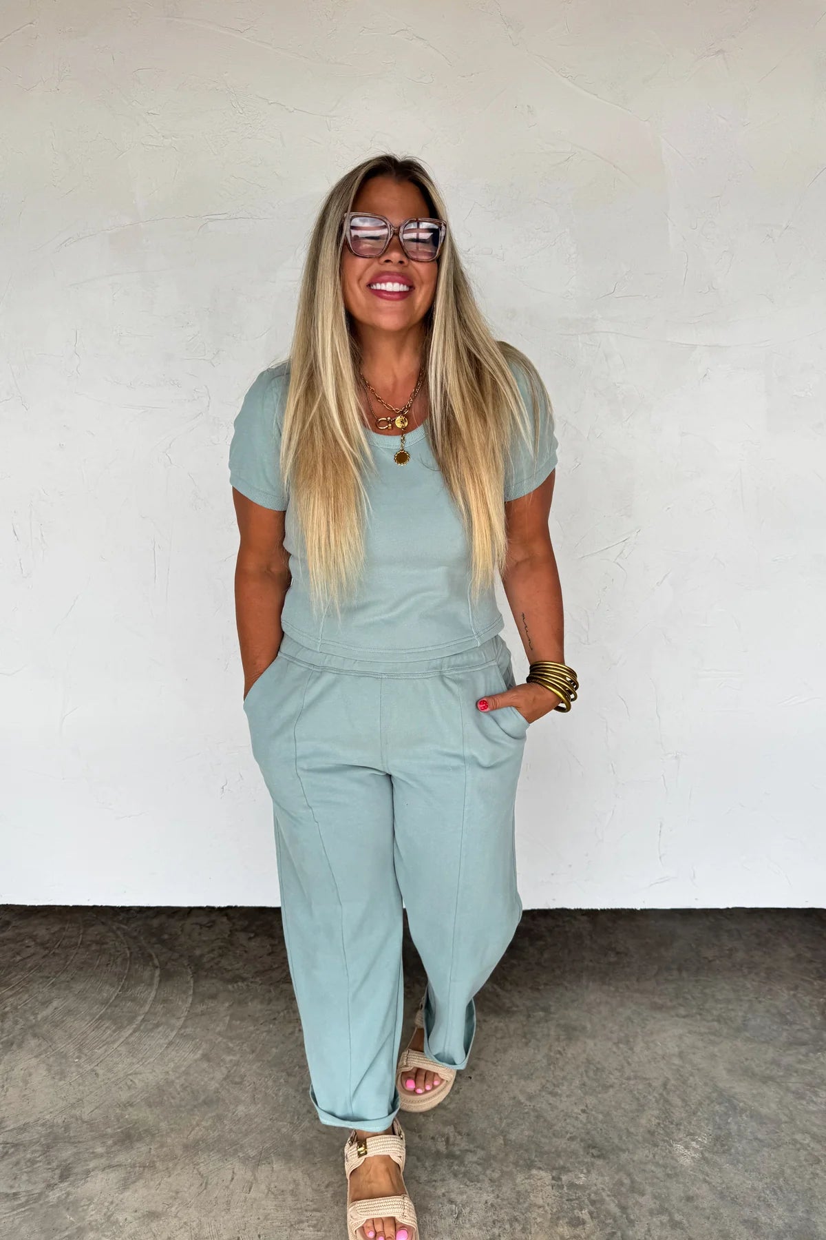 Stay In Cropped Pant Set