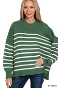 Dark Green Stripe Sweater