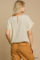 Drawstring Linen Blend Top-How Cute is That? Boutique