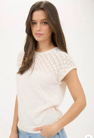 Eyelet Sweater Top-How Cute is That? Boutique