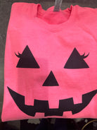 Halloween Pumpkin Face Sweatshirt in Hot Pink-How Cute is That? Boutique