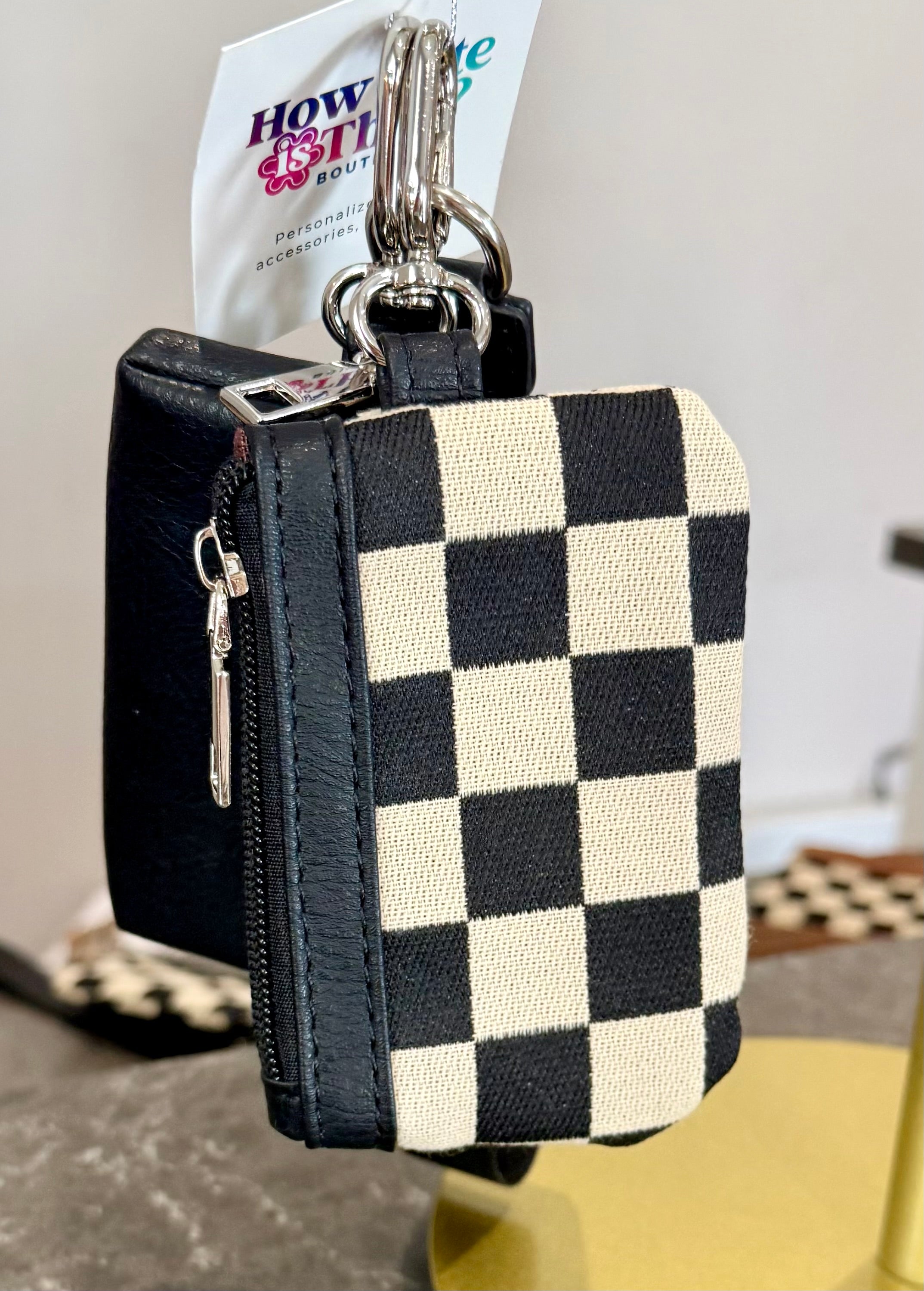 PU Keather keychain with Wrist Wallets-How Cute is That? Boutique