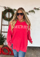 MERRY SWEATSHIRT in Red-How Cute is That? Boutique
