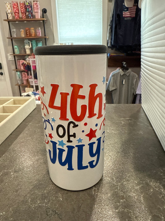 4th of july SKINNY CAN COOLER