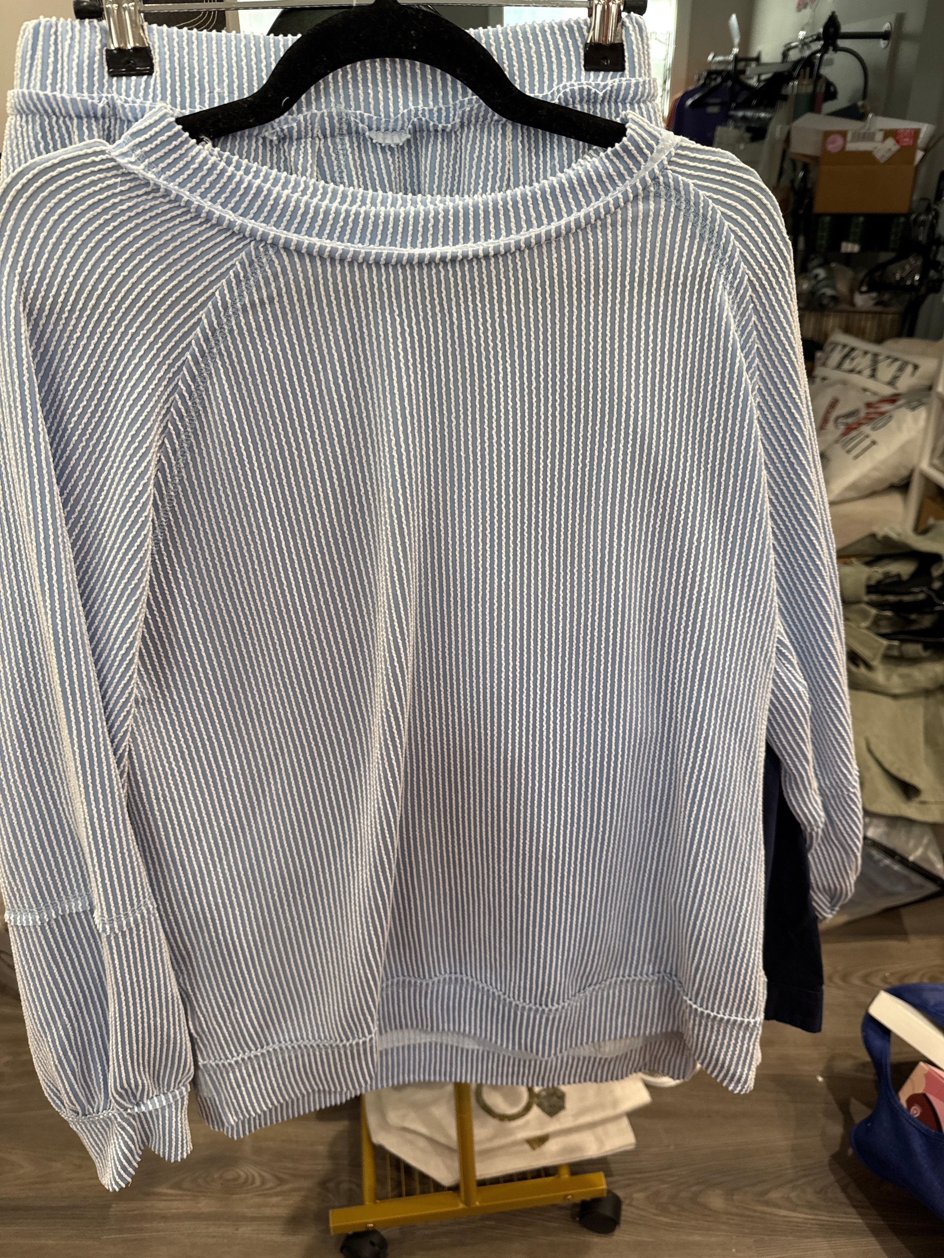 Blue Ribbed Top and Matching Skort-How Cute is That? Boutique